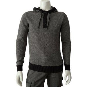 🔧Men’s Sweater Size M Trash Nouveau Knit Hooded Sweater Black Soft Touch